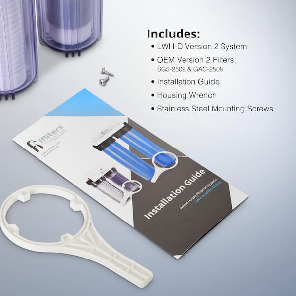 IFILTER iFilters Whole House Water Filter, 2 Stage, Removes Sediment ...
