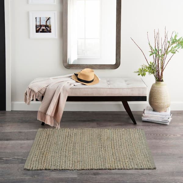 Natural Jute Sage 2 ft. x 3 ft. All-Over Design Contemporary Area Rug