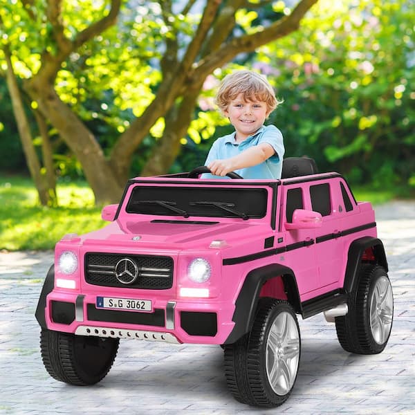 Costway 2-in-1 Kids Ride On Car Toy Toddler Travel Suitcase Licensed Mercedes  Benz Red 