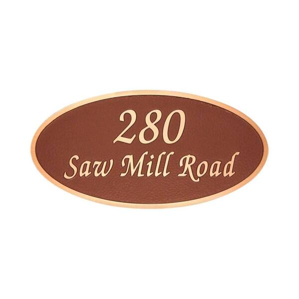 Michael Healy 20 in. x 10 in. Elegant Oval Authentic Solid Bronze Address Plaque in Light Brown-DISCONTINUED