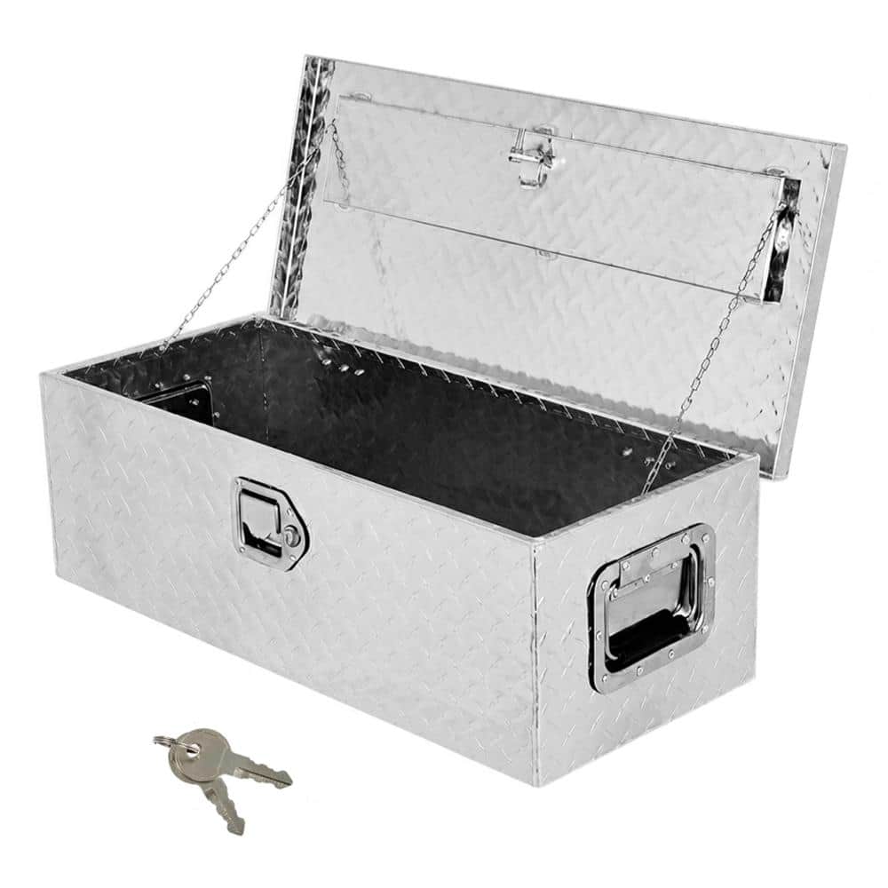 Silver Aluminum Truck Bed Tool Box 30x13x9.6 Inch Weatherproof Lockable for RV Use price history on PriceWatchPro