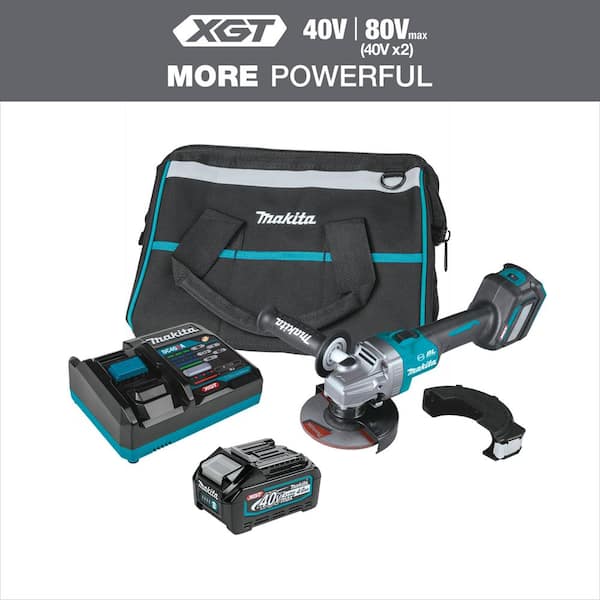 Makita 40V Max XGT Brushless Cordless 4-1/2/5 in. Angle Grinder Kit, with Electric Brake, AWS Capable (4.0Ah)