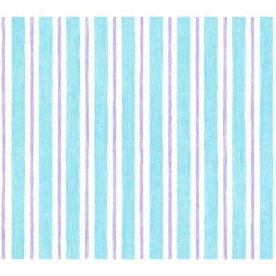 Disney 56 sq.ft. Blue And Purple Pastel Stripe Watercolor Wallpaper-DISCONTINUED