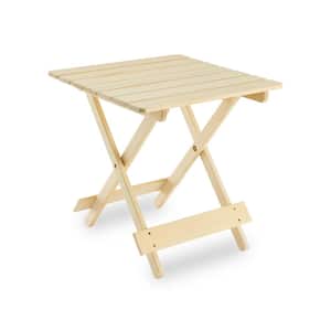 Natural Wood Outdoor Side Table Adirondack Patio Folding Table Weather Resistant Small Table End Table