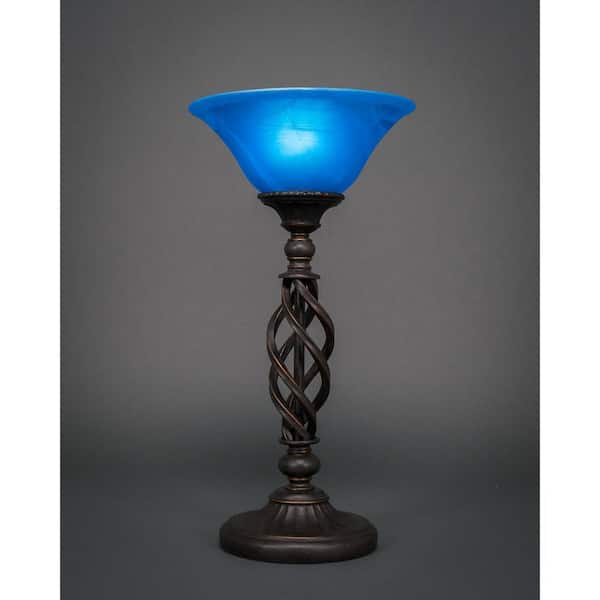 Unbranded Olympia 20.25 in. Dark Granite Rechargeable Integrated LED Bedside Table Lamp for Living Room with Glass Shade