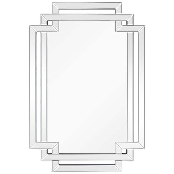 Crosspath Beveled Framed Wall Mirror