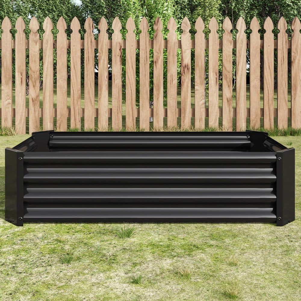 4 x 2 x 1 ft. Black Metal Rectangular Outdoor Raised Gardens Bed Planter Box price history on PriceWatchPro
