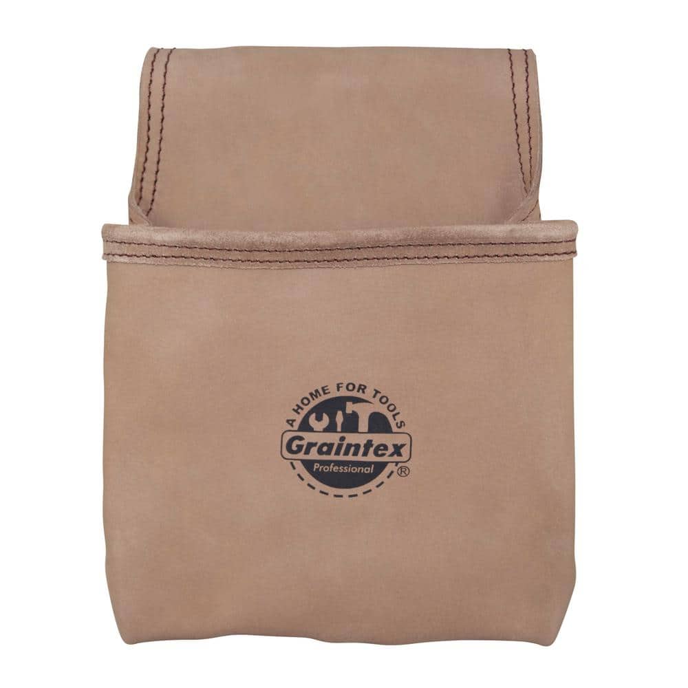 1-Pocket Top Grain Leather Nail and Tool Pouch in Beige