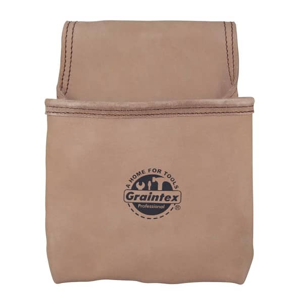Unbranded 1-Pocket Top Grain Leather Nail and Tool Pouch in Beige