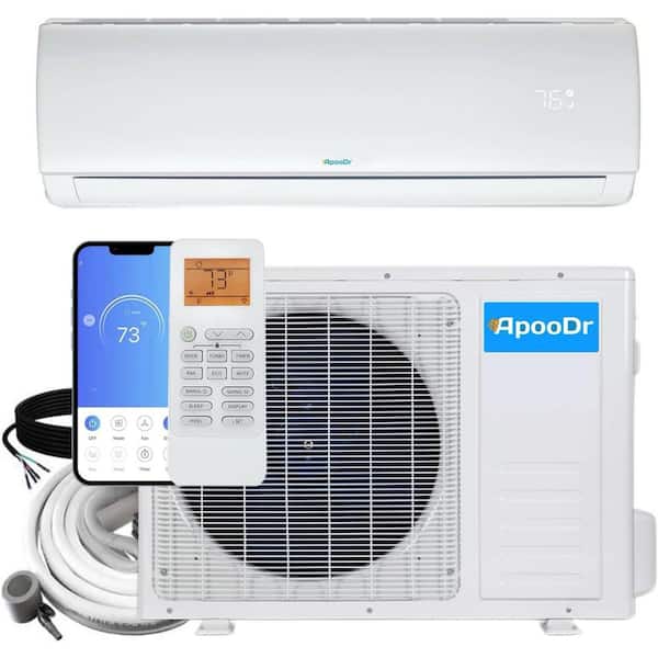 12,000 BTU 19 SEER2, 230-Volt, 600-Sq.Ft Ductless Mini Split Air Conditioner with Heat Pump, Wi-Fi Control, 16Ft.Lineset