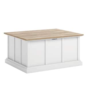 Cottage Road 38.976 in. White Rectangle Engineered Wood Coffee Table Lift-Top