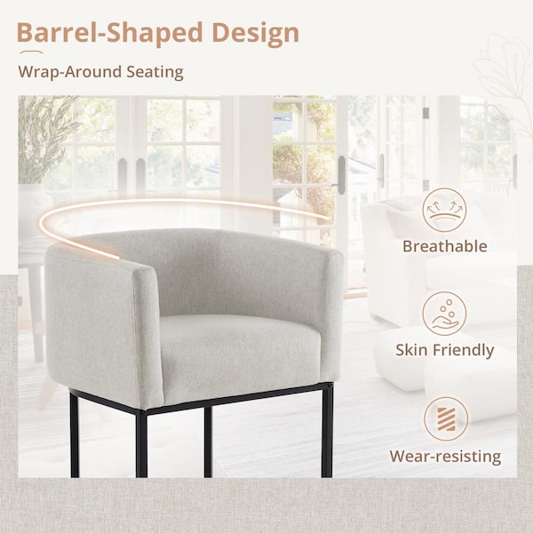 Cream Fabric Wrap With Black Metal Frame Dining Chair Cream Fabric Wrap With Black Metal Frame Dining Chair