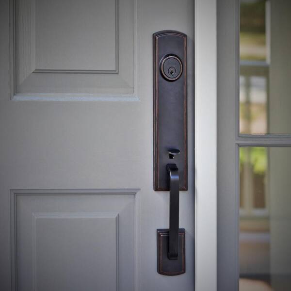 Italian Collection Briona Single Cylinder Satin Nickel Door Handleset with Artino Interior Left-Hand