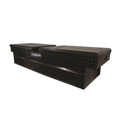 72 in Gloss Black Aluminum Full Size Crossbed Truck Tool Box with mounting hardware and keys included