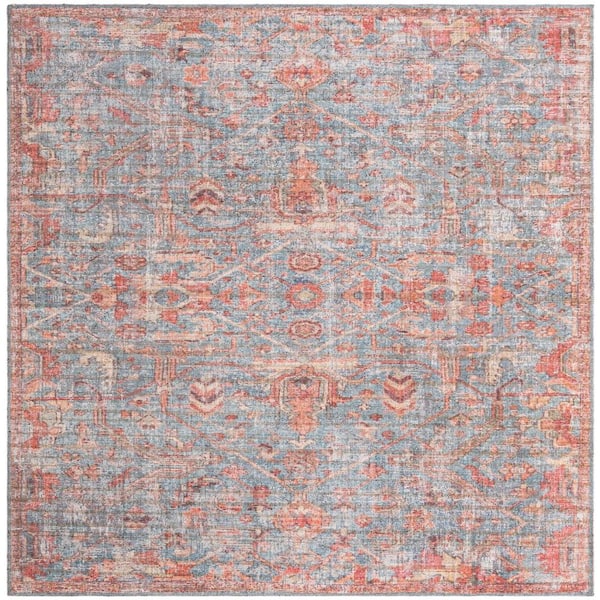 Nostalgia Olivia Antique Blue 7 ft. Square Machine Washable Area Rug