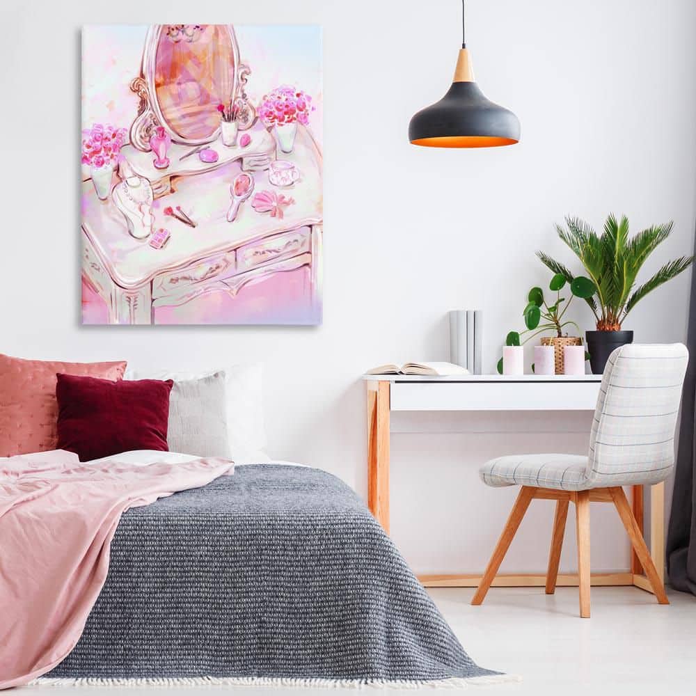 Pastel Pink Vanity View by Ziwei Li Unframed Abstract Graphic Art Print 48 in. x 36 in. price history on PriceWatchPro