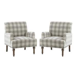 Belluno Grey ArmChair with Turned Legs (Set of 2)