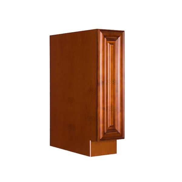 LIFEART CABINETRY Cambridge Assembled 9x34.5x24 in. Base Spice Rack Cabinet in Chestnut