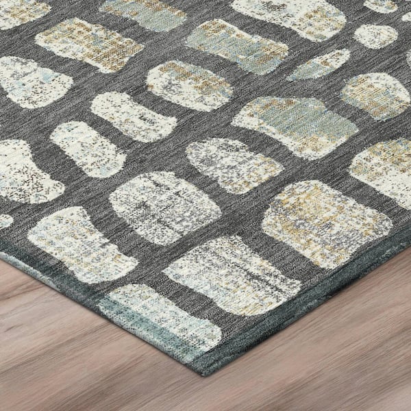 Chantille Machine Washable Indoor/Outdoor Abstract ACN3000 Graphite 10 ft. x 14 ft. Area Rug