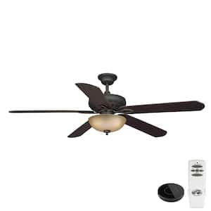 Asbury 60 in. LED Oil Rubbed Bronze Ceiling Fan with Light Kit Works with Google Assistant and Alexa