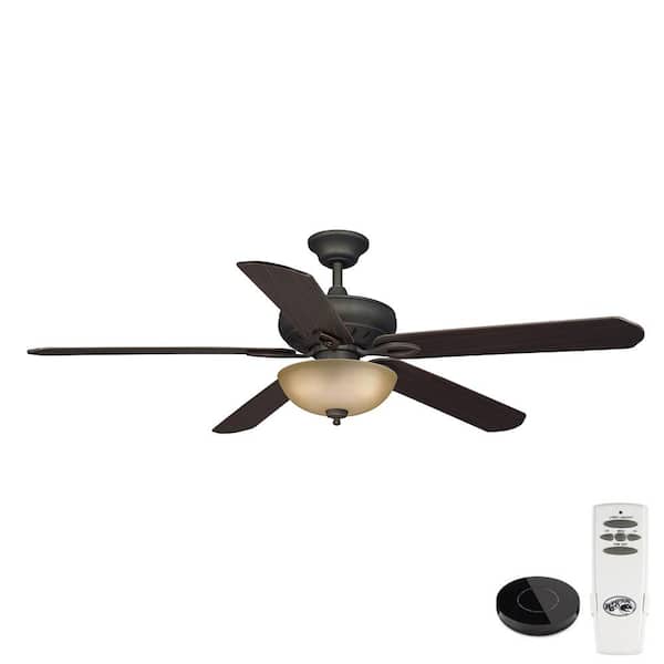 Hampton Bay Asbury 60 in. LED Oil Rubbed Bronze Ceiling Fan with Light Kit Works with Google Assistant and Alexa