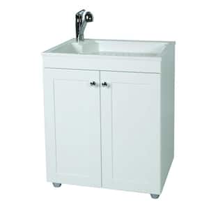 All-in-One 27 in. W x 34 in. H x 22 in. D Composite Laundry Sink with Faucet and Storage Cabinet
