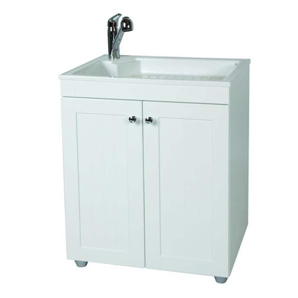 Composite Laundry Sink With Faucet, Home Depot Laundry Room Cabinets With Sink