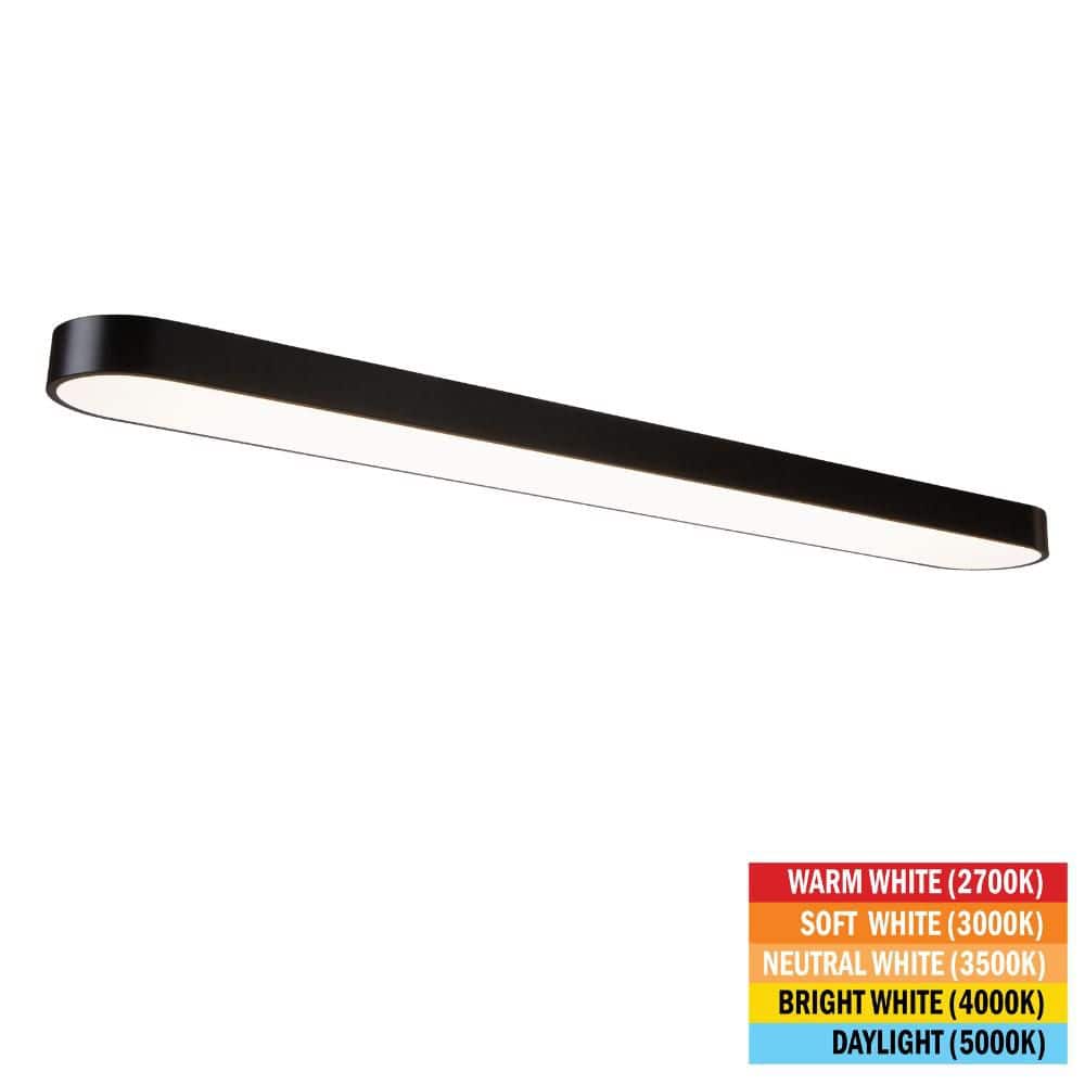 4 ft. x 8 in. 52-Watt LED Black Shop Light, 3500 Lumens, Selectable CCT, Dimmable (1-Pack) price history on PriceWatchPro