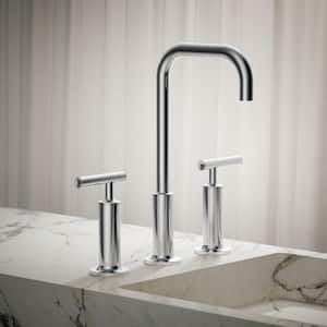 Purist 8 in. Widespread 2-Handle Mid-Arc Bathroom Faucet in Polished Chrome with High Gooseneck Spout