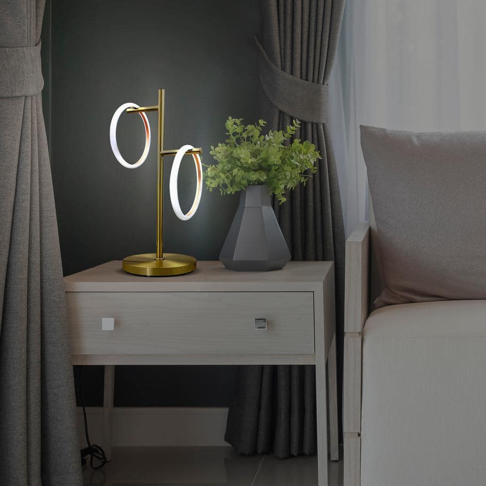 21" Gold LED Touch Table Lamp with 3-Way Switch