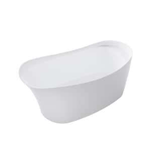 Cozy 68 in. x 33 in. Acrylic Flat Ended Freestanding Soaking Bathtub with Drain and Overflow in White