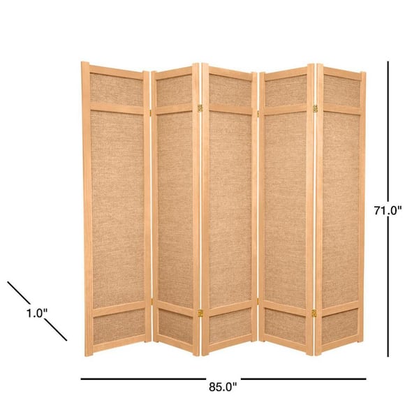 6 ft. Natural 5-Panel Room Divider