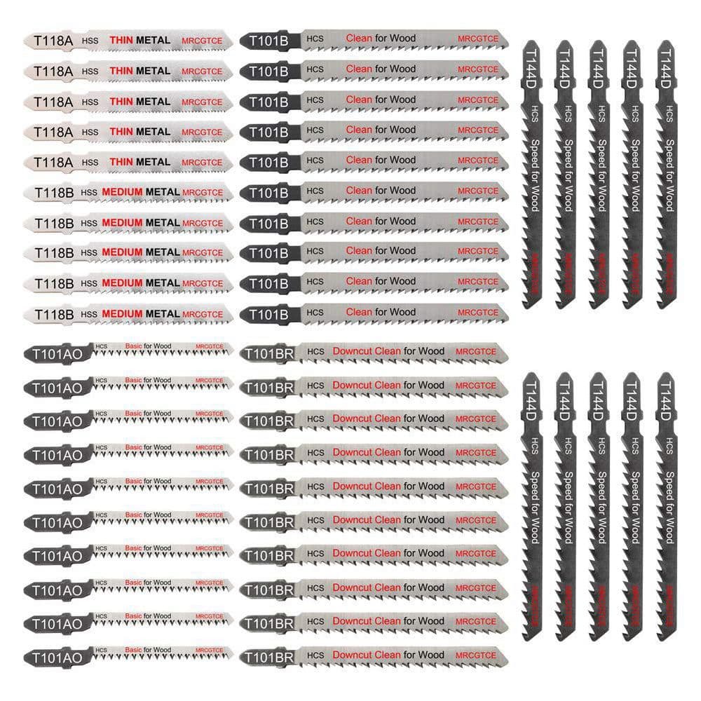 Multi-Purpose T-Shank Assorted Size Assorted TPI Wood and Metal Cutting High Carbon Steel Jig Saw Blade Set (50-Pack) price history on PriceWatchPro
