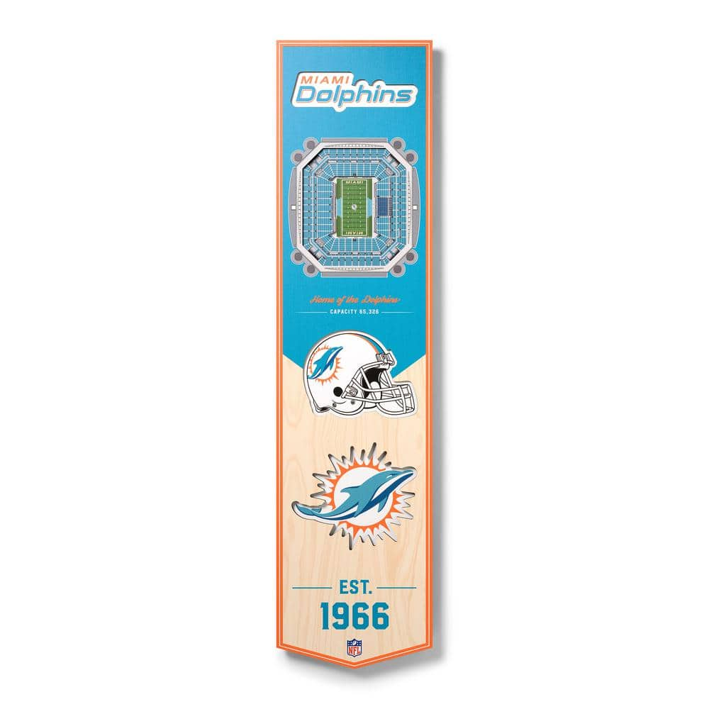 Miami Dolphins Flag 3 Plank Sign