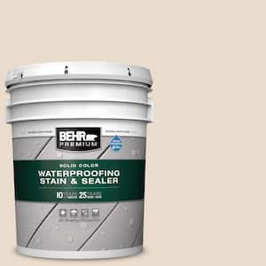 5 gal. #SC-157 Navajo White Solid Color Waterproofing Exterior Wood Stain and Sealer