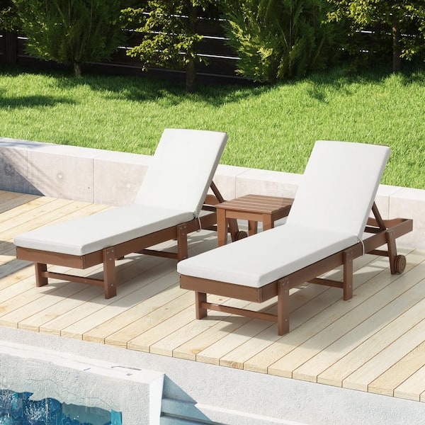 FadingFree (Set of 2) 23 in. x 30 in. x 2.5 in. Outdoor Patio Chaise Lounge Chair Cushion Set in White
