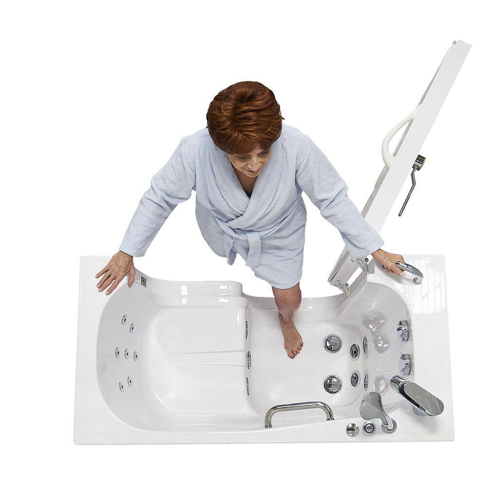 Wheelchair Accessible 26" x 52" White Acrylic Walk-In Bathtub