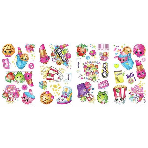 RoomMates 5 in. W x 11.5 in. H Shopkins 39-Piece Peel and Stick Wall Decal