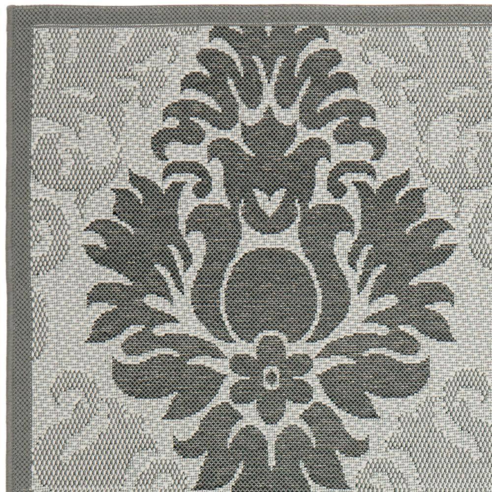 Light Grey and Anthracite Synthetic Rectangular Area Rug
