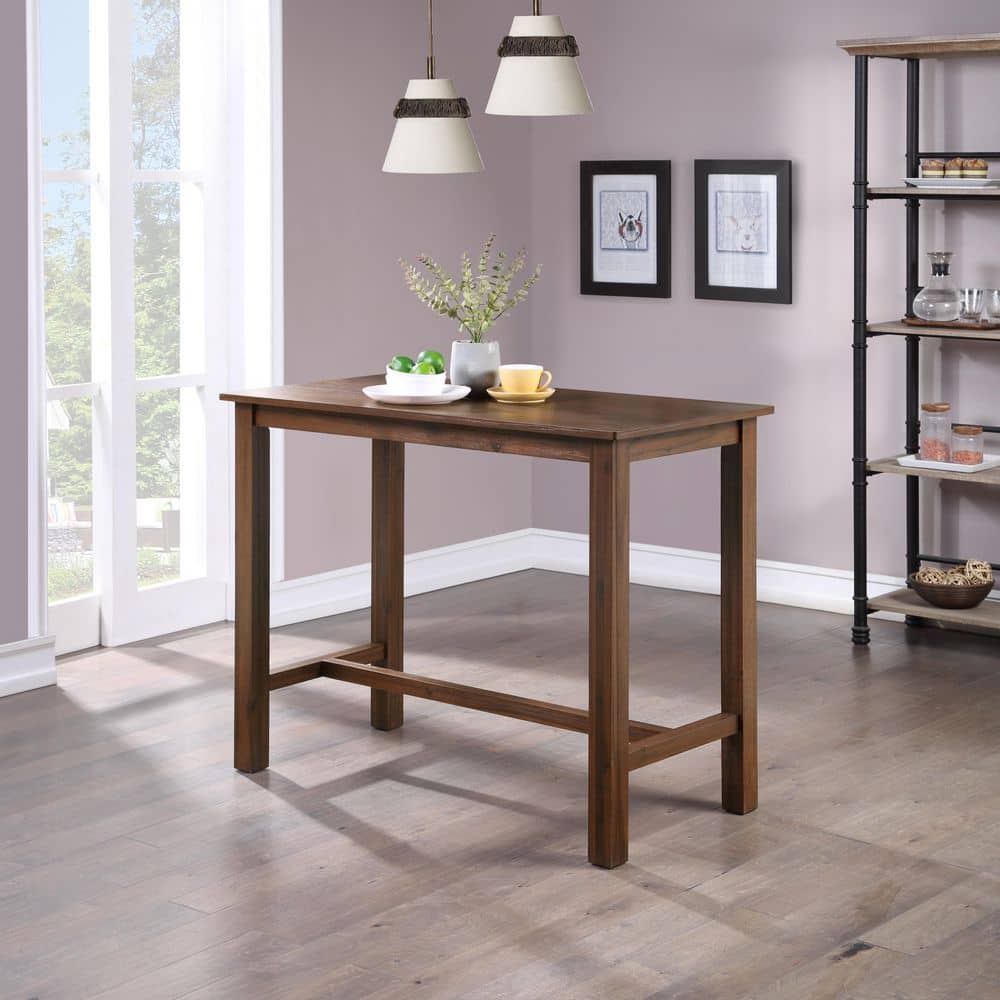 Rustic Reclaimed Wood Rectangular Counter Height Pub Table