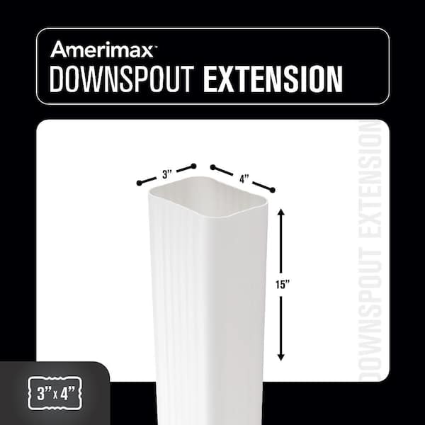Amerimax Home Products 3 in. x 4 in. x 15 in. White Vinyl