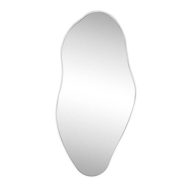 JONATHAN Y Everly 20 in. W x 42 in. H Large Irregular Framed Decorative Wall Mirror, Red