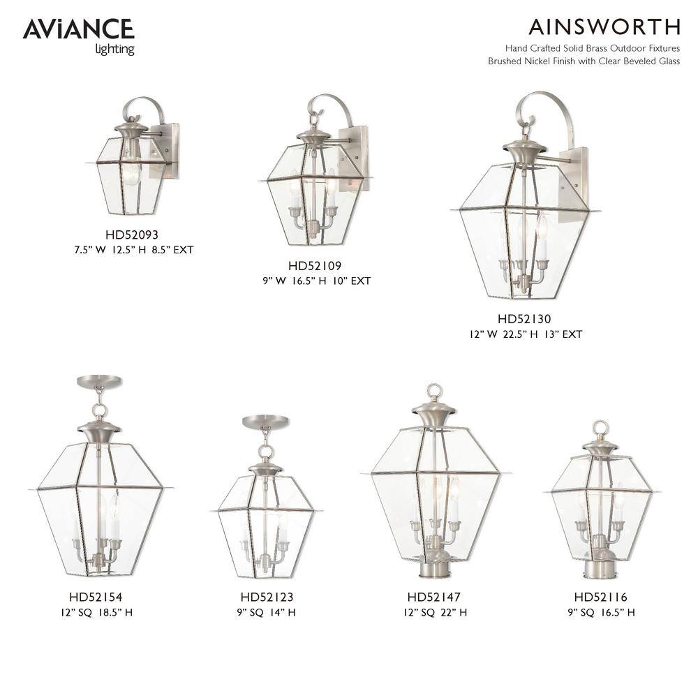 Charleston Elegance Brushed Nickel 2-Light Outdoor Sconce with Clear Beveled Glass