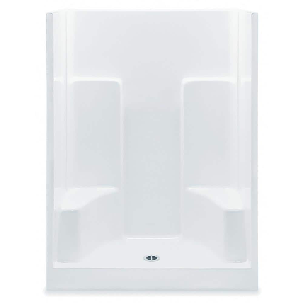 Everyday 60 in. x 35 in. x 75 in. 1-Piece Shower Stall with 2 Seats and Cen