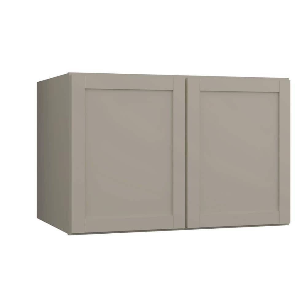 Hampton Bay Courtland Sterling Gray Laminate Shaker Stock Assembled Wall Kitchen Cabinet 36 in. W x 24 in. D x 24 in. H