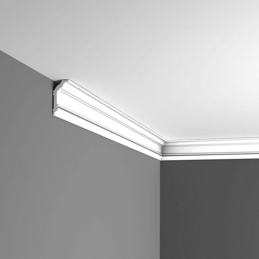 Primed White Polystyrene Crown Moulding 78.75 in Full Stick