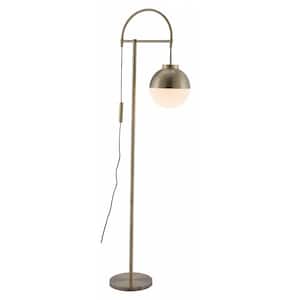 68.9 in. Bronze White and Brushed Crossed Standard Floor Lamp