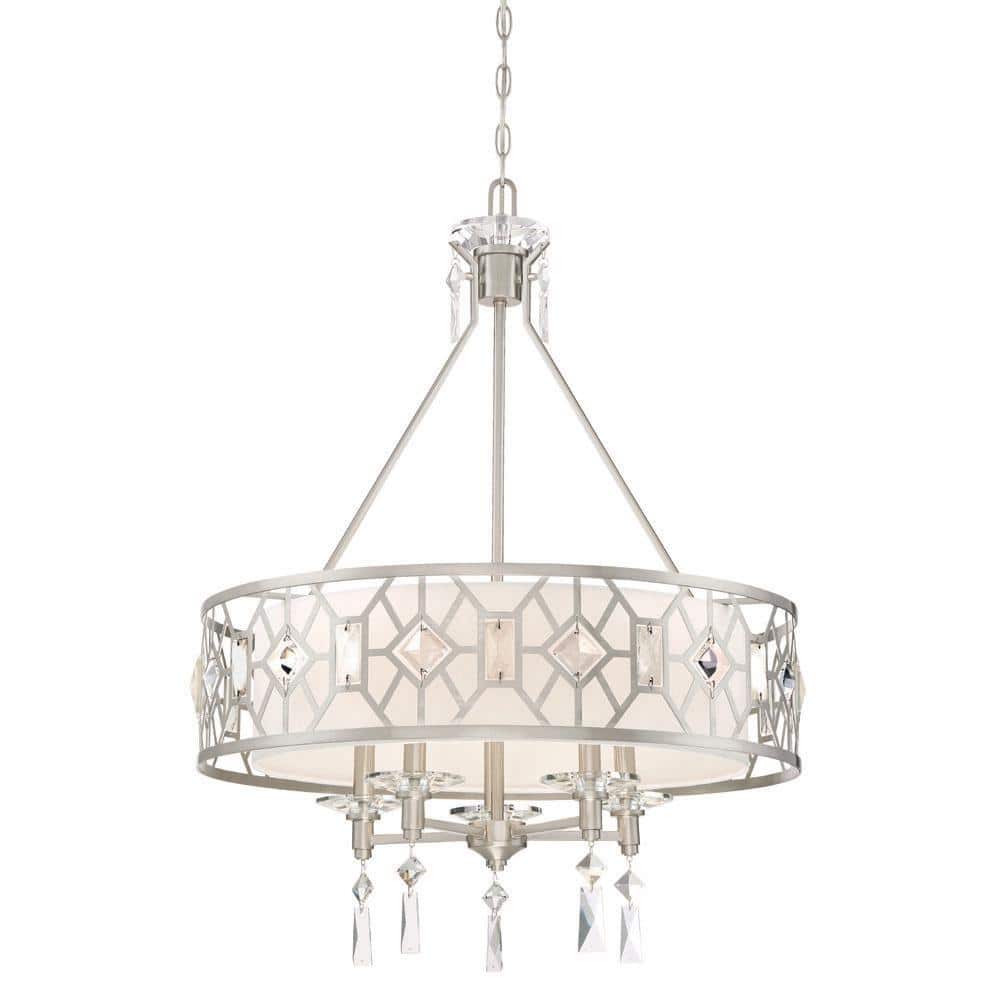 Designers Fountain Brentwood 5-Light Satin Platinum Chandelier with ...