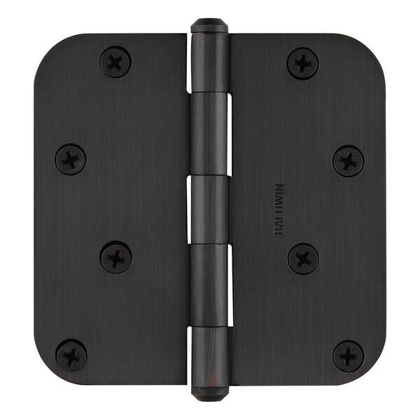 Baldwin - 4 in. x 5/8 in. Venetian Bronze Radius Hinge