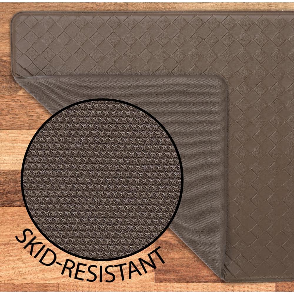 Mocha Brown PVC Anti-Fatigue Kitchen Mat 17.5" x 60"